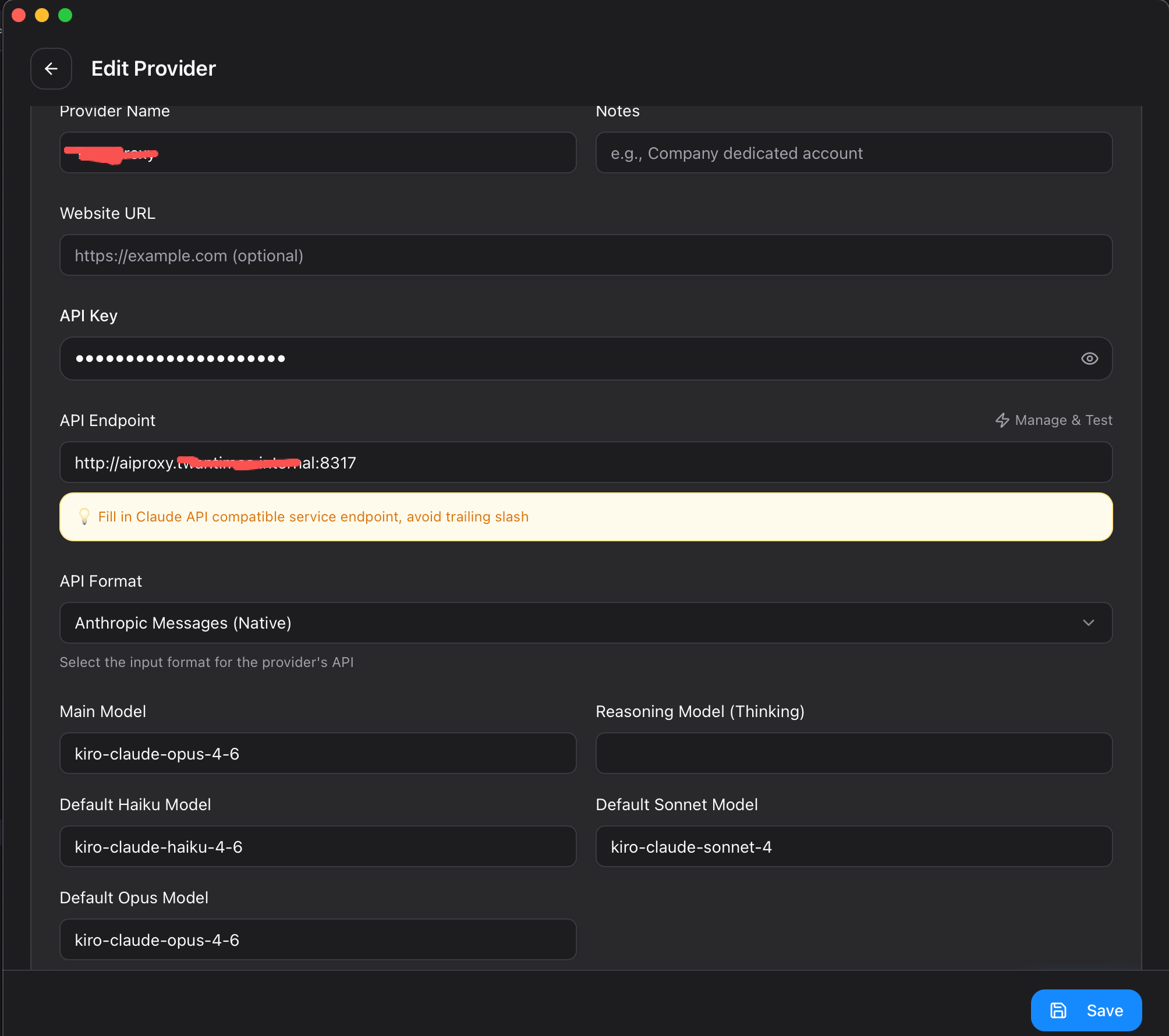 CC Switch 配置界面